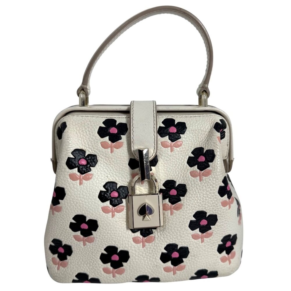 KATE SPADE Remedy Block Print Floral Small Top Handle Bag HTF Design